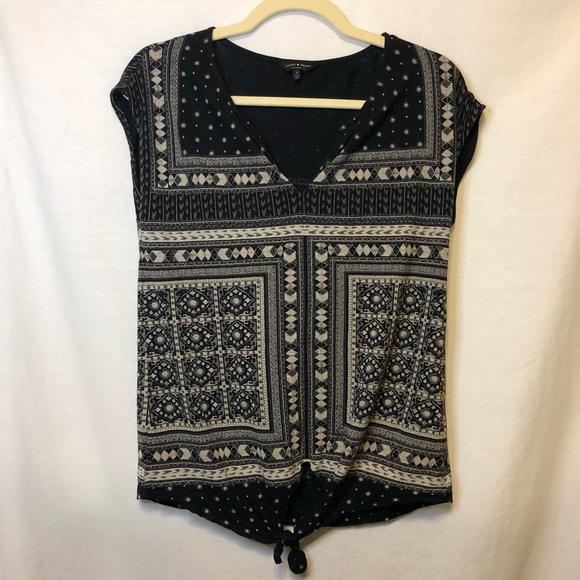 Lucky Brand Boho Tie Front Blouse - Size S - Picture 4 of 8